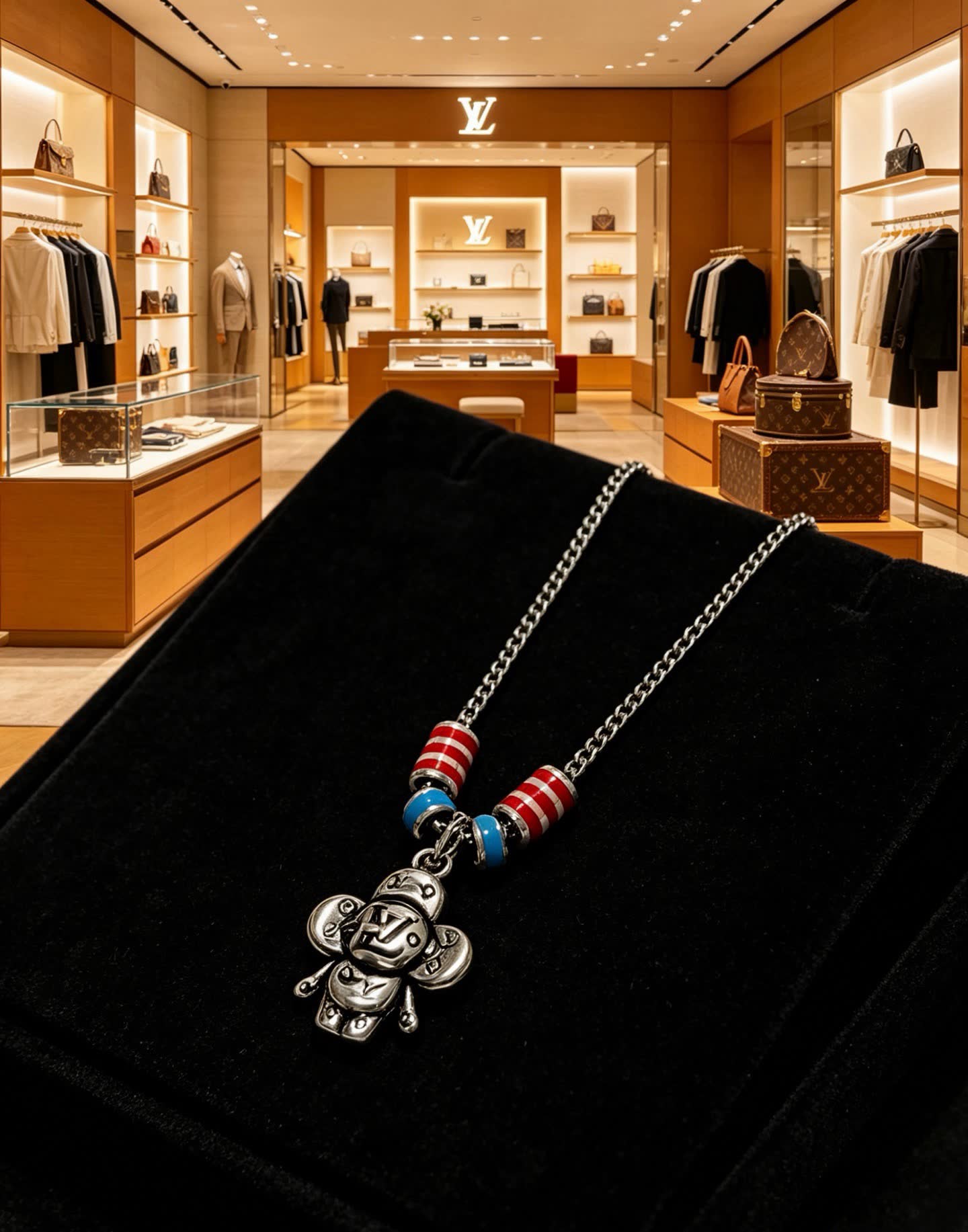 Louis Vuitton Silver Charm Necklace